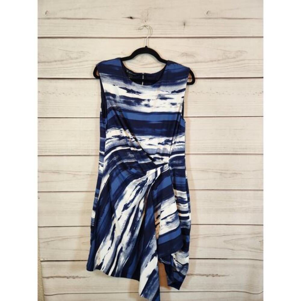 International Concepts Women's Blue Tie dye Sleeveless Midi Dress Size XL Petite